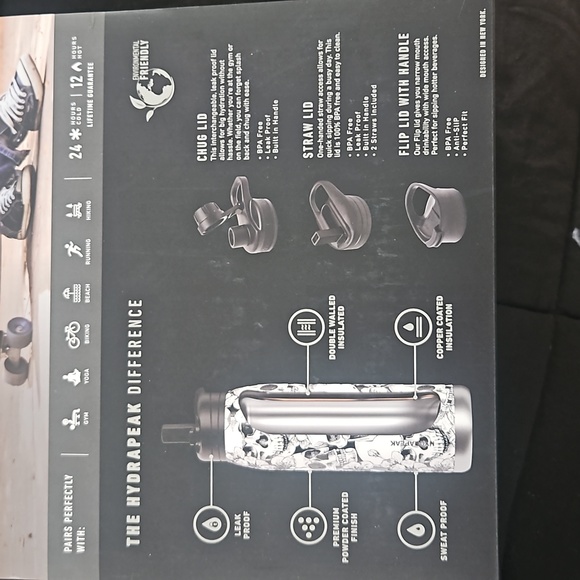 Hydrapeak 40oz Bottle Artisan Collection Skulls and Flowers - Picture 5 of 7